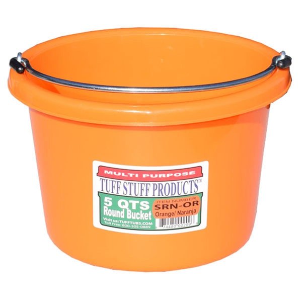 Tuff Stuff 5 qt. Round Bucket, Orange TU600739